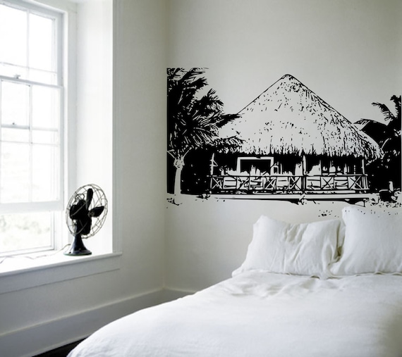 Beach Cabana Shack - Vintage Inspired - Vinyl wall art decals sticker by 3rdaveshore