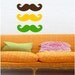Multicolored Mustaches For You or to Share - BFF - Vinyl art decals stickers by 3rdaveshore