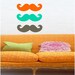Multicolored Mustaches For You or to Share - BFF  - Vinyl art decals stickers by 3rdaveshore