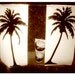 ON SALE - Two Coconut Palm Trees - Island Style in color Black- - Vinyl wall art decals by 3rdaveshore