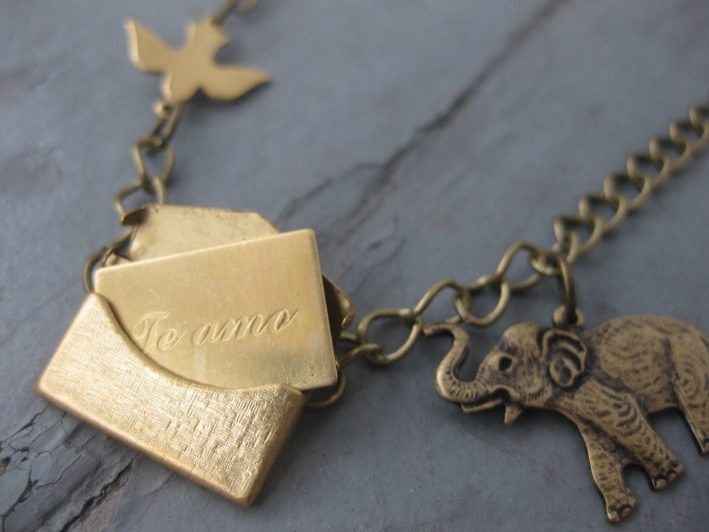 The Elephant and the Dove, a Frida Kahlo and Diego Rivera Necklace