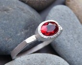 Faceted Oval Mount Saint Helen's Obsidian Ring, Handmade, Square Shank, Size 6