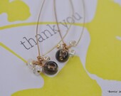 Sway Earrings. 14kt Gold Filled Hoop. Smokey Quartz. Pearls
