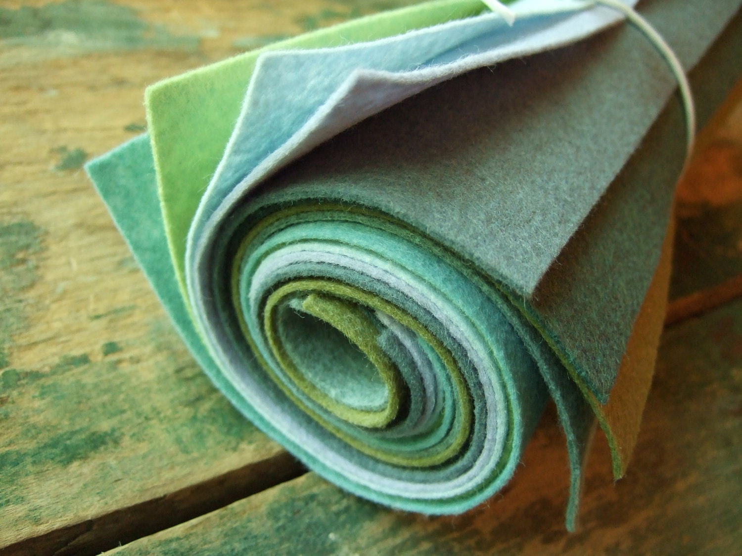 9x12 Wool Felt Sheets - The Sea Glass Collection - 8 Sheets of Felt