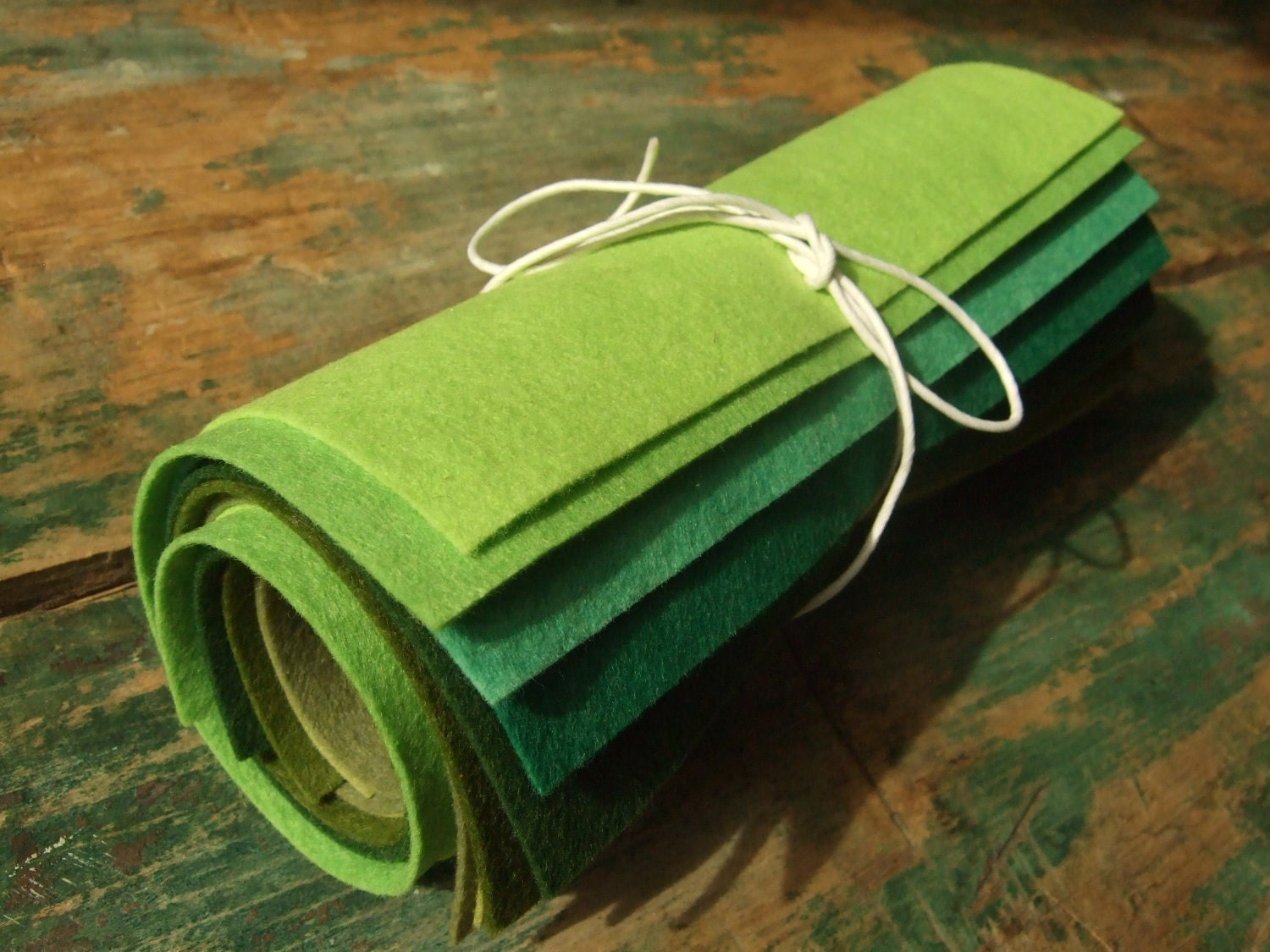 9x12 Wool Felt Sheets - A Collection of Greens - 8 Sheets of Felt