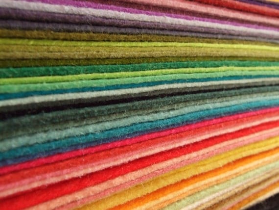 Wool Felt Sheets - Choose Any Fifteen (15) - Wool Blend Felt