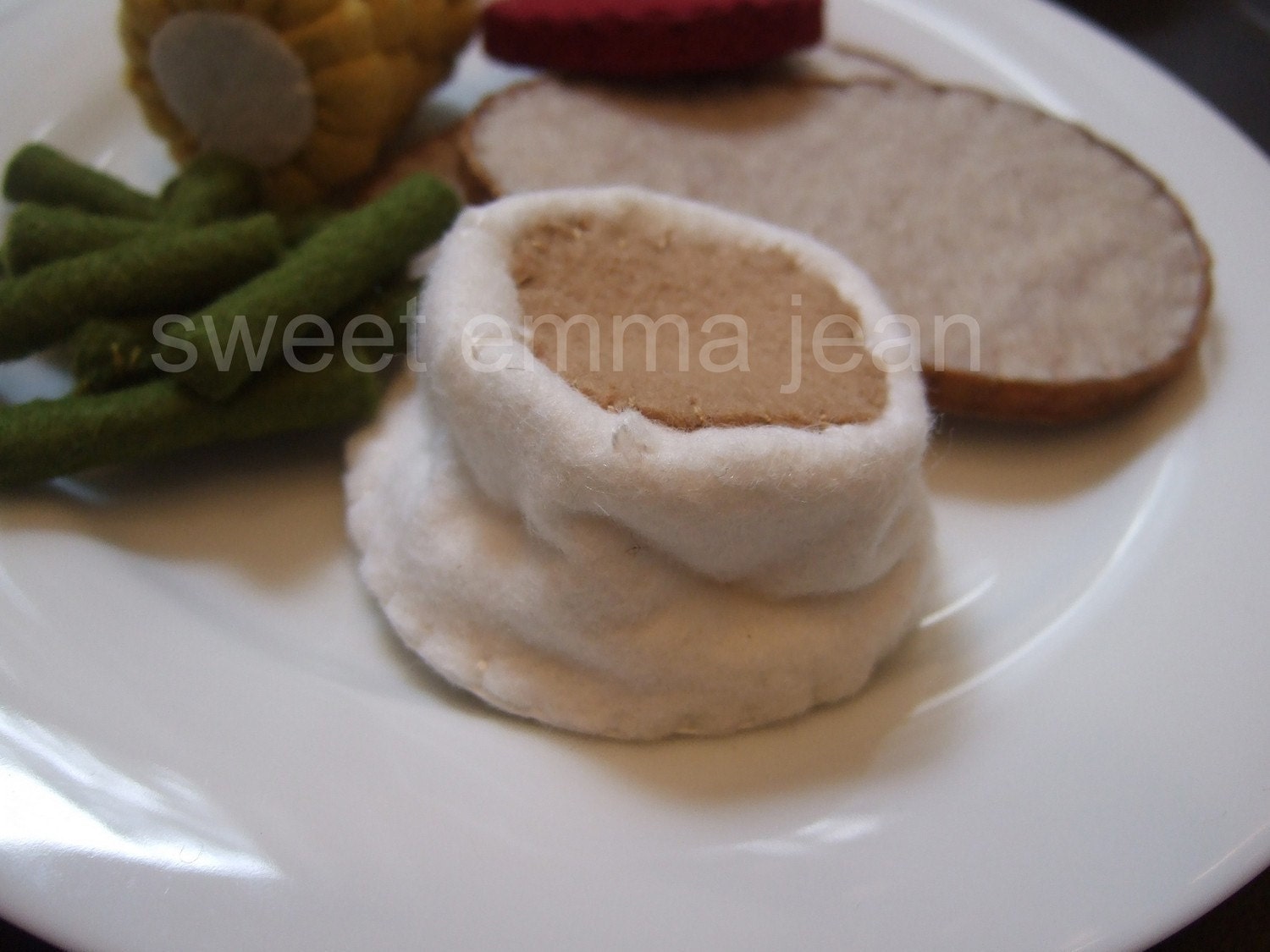 Thanksgiving Dinner Felt Play Food Pattern - Holiday Turkey Dinner PDF - DIY Felt Food