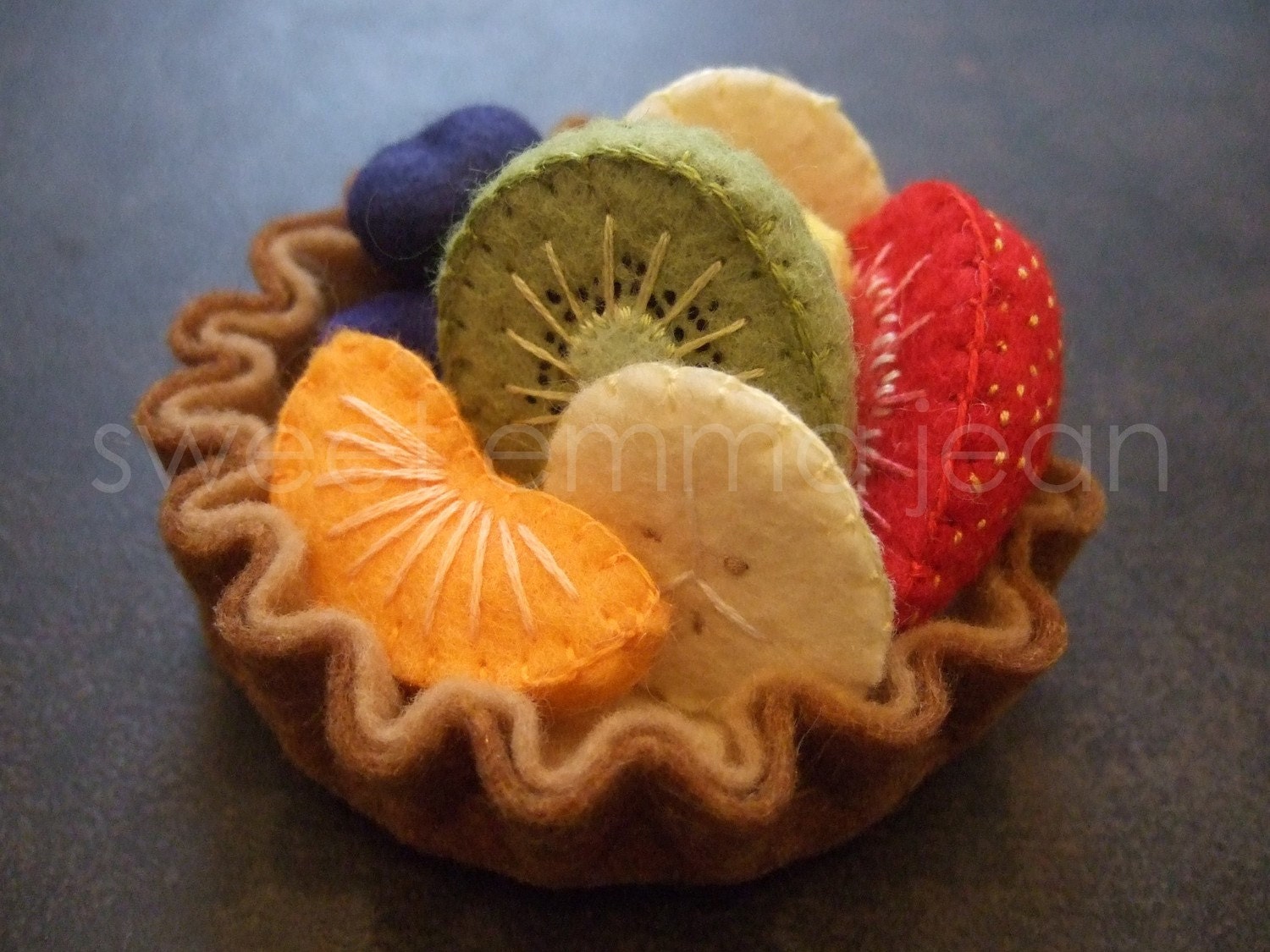 Felt Play Food Pattern - Fruit Salad and Fresh Fruit Tart PDF - DIY Felt Food