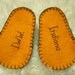 Blue and Green Loafers - Felt Baby Shoes - Can Be Personalized