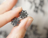 LINGERIE MINI EARRINGS Studs - Sterling Silver - Handcrafted by Gemagenta - Black or White - Romantic, Sexy Lingerie, Delicate, Lace, Cute