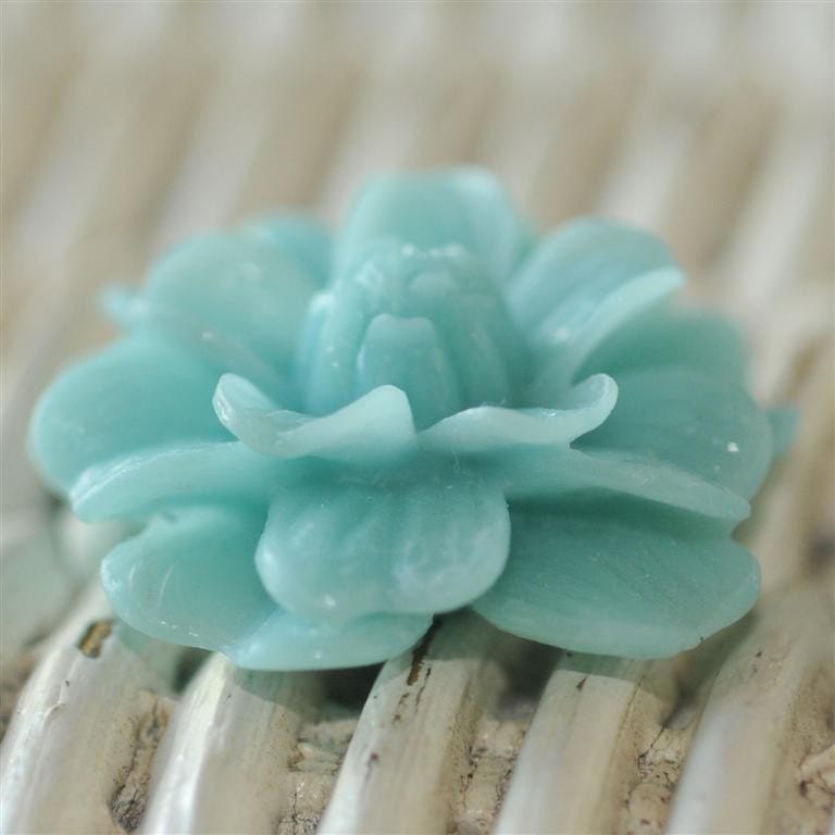 Blue 28mm Posey...Poppy...Garden Rose....3 Tier..Set of 2 Cabochons PERFECT for Rings, Necklace....OOAK Style Custom to Poppy