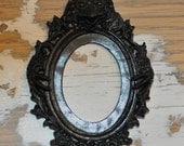 Set of 2 Black Newest Gothic Single Gargoyle Open Back Vintage Style Frame for Cabochon....39mm x 65mm 30mm x 40mm