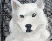 Husky Dog Hand Painted Coin Purse Case