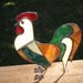 Stained Glass Rooster Rustic 3D Ornament Stand-Up Handmade OOAK