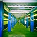 NYC subway Photography New York City east side manhattan east village blue green underground tunnel royal lime 2 Avenue 11x14 fine art photo