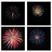 SALE Set of 4 Fireworks Images summertime fourth of july celebration new years eve flowers decor fine art photo 5x5