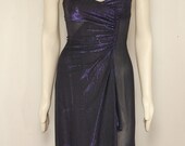 Vintage Purple Metallic Disco Dress-Small