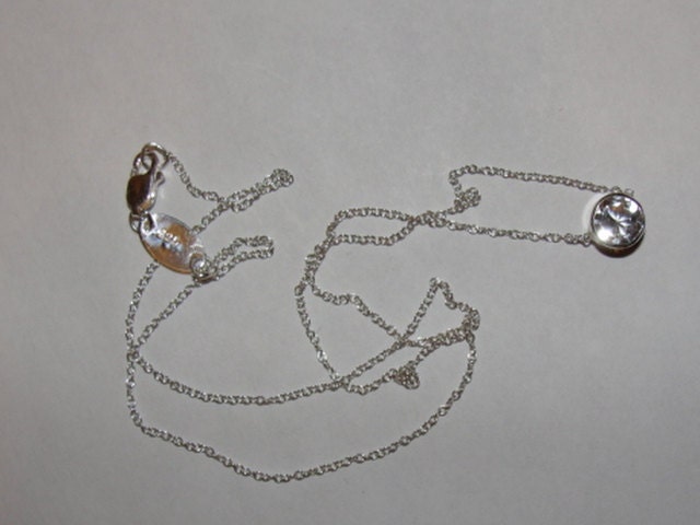 Sterling Silver Faceted Rock Crystal Clear Quartz Astrology Pendant Necklace April