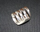 Sterling Silver over Brass Coil Fork Ring