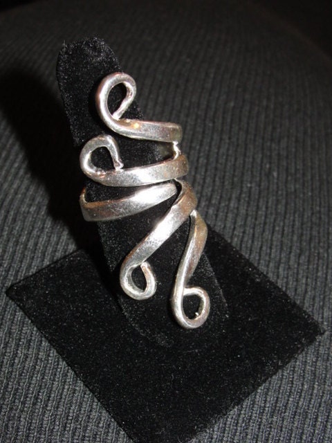 Sterling Silver over Brass Figural Fork Ring