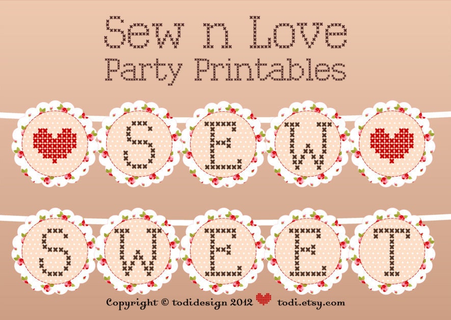 Sewing Party Printables - Sew Sweet Banner Il_170x135