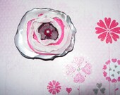Strawberry Creme hair rose... in white silver and pink