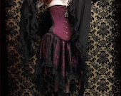 Celcia Layered Lace Asymmetrical Fairy Skirt - Custom Elegant Gothic Clothing and Dark Romantic Couture