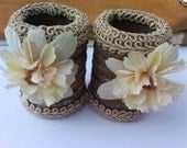 Flower Napkin Ring Floral Designer Napkin Cuffs Set of 2