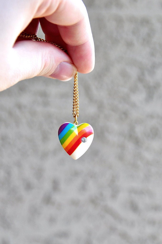 Rainbow Heart Necklace