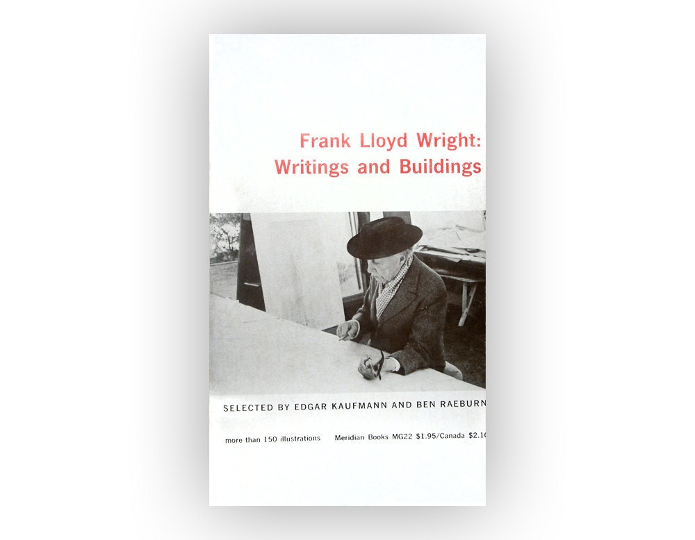 Elaine Lustig book cover design, 1960. "Frank Lloyd Wright: Writings and Buildings"