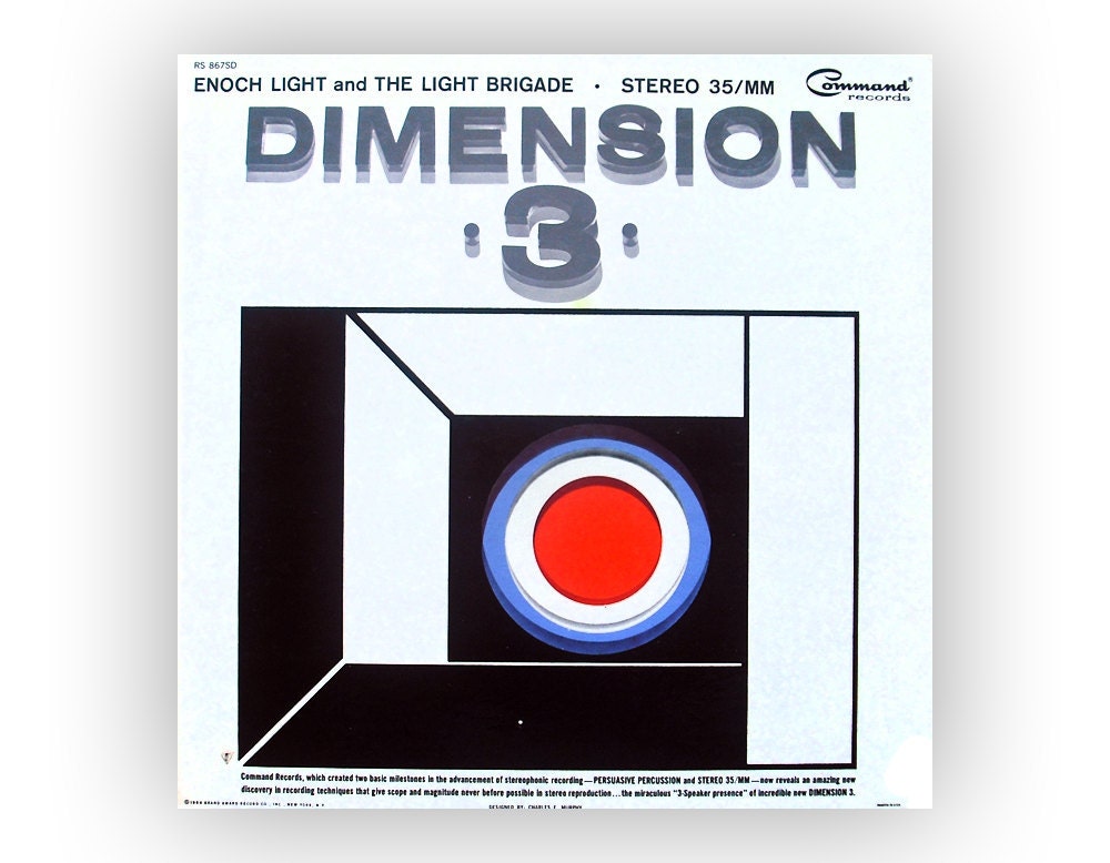 Charles Murphy record album design, 1964. Enoch Light "Dimension 3" LP
