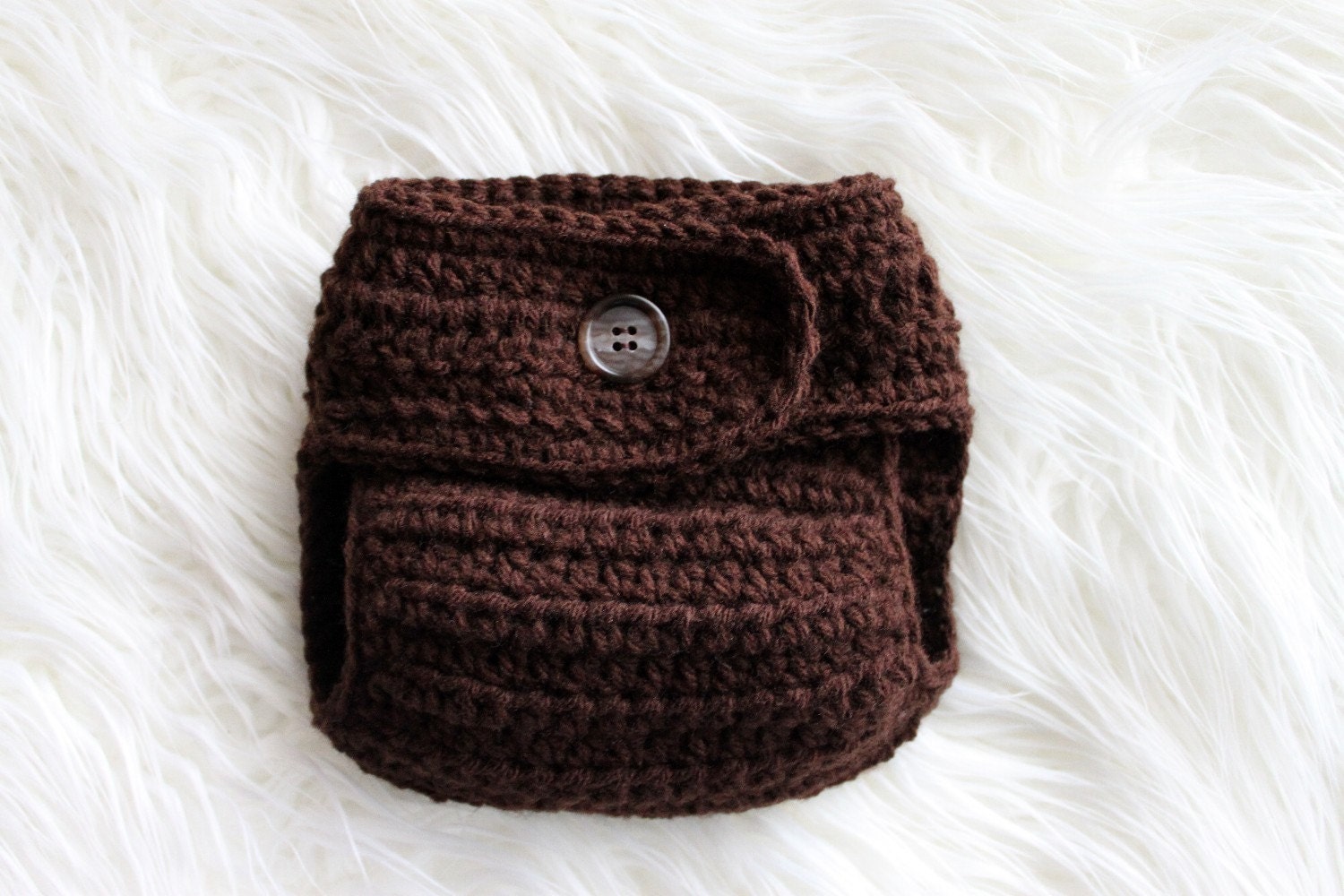 Diaper Cover in Chocolate Brown - Newborn or 0-3 Month Sizes - Photo Prop - Made to Order