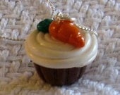 Scented Carrot Cake with Cream Cheese Icing Cupcake Necklace / Pendant