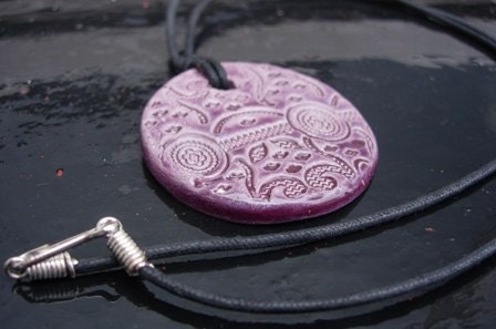 Purple ceramic pendant