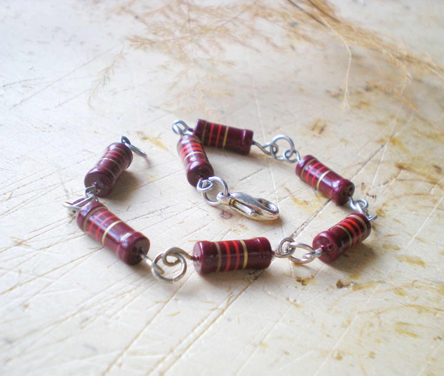 Red Men Bracelet - Resistor Geekery Bracelet for Him and Her - Unisex Bracelet