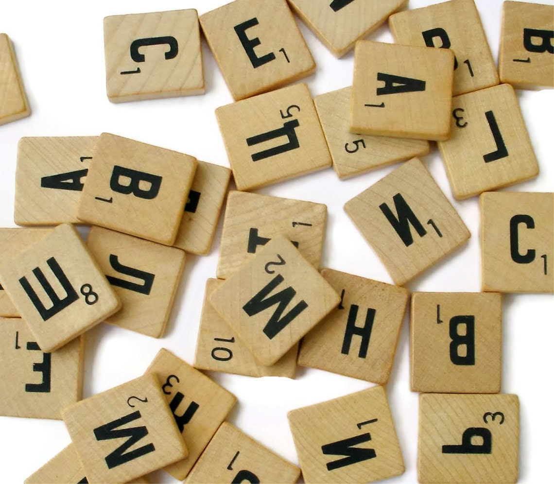 Vintage Russian Scrabble tiles set of 10 tiles circa 1961