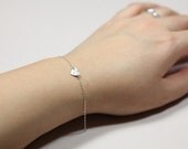 Personalized initial bracelet - sterling silver monogram heart bracelet for dainty bracelet