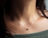 Personalized initial necklace - rose gold filled monogram heart necklace for dainty necklace