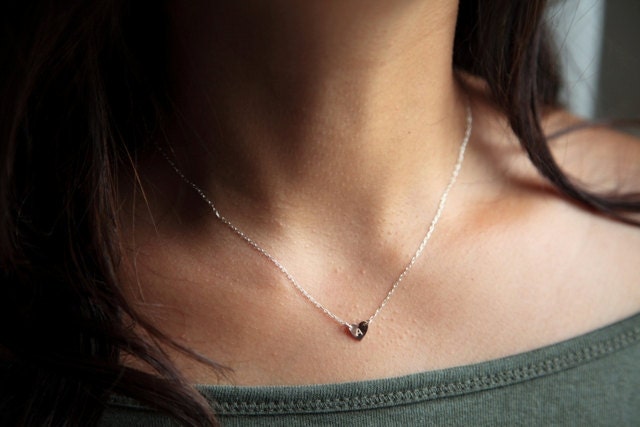 Personalized initial necklace - rose gold filled monogram heart necklace for dainty necklace