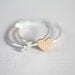 personalized stack rings, initial ring and heart ring  (gold filled tiny heart ring with sterling silver initial ring)