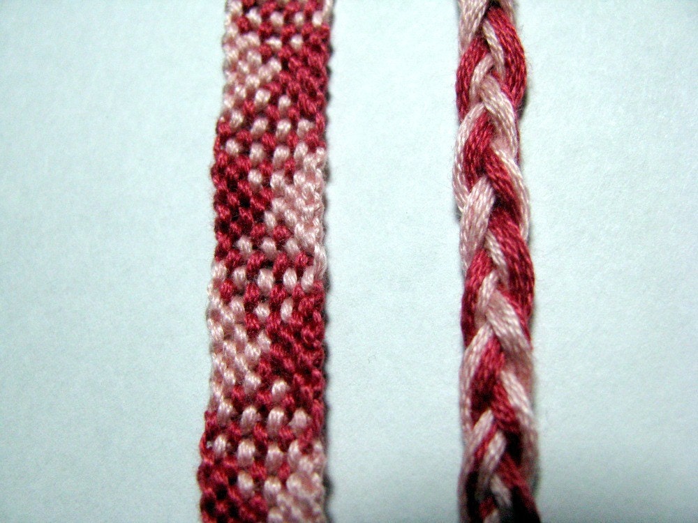 SALE Pink Plaid Friendship Bracelet with FREE Matching Braid Bracelet