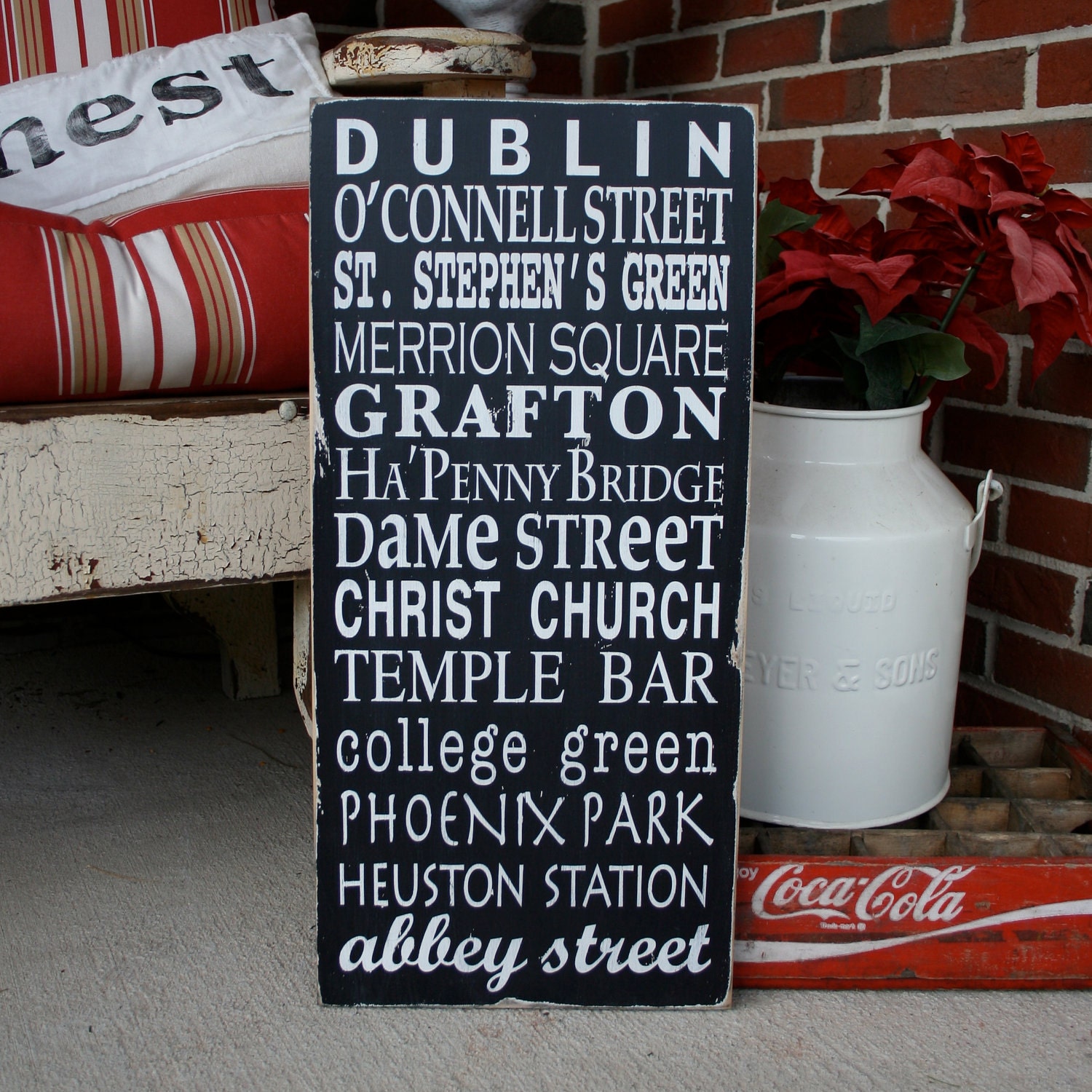 Dublin Ireland Subway Style Destination Sign - Typography Word Art - Perfect for St. Patrick's Day