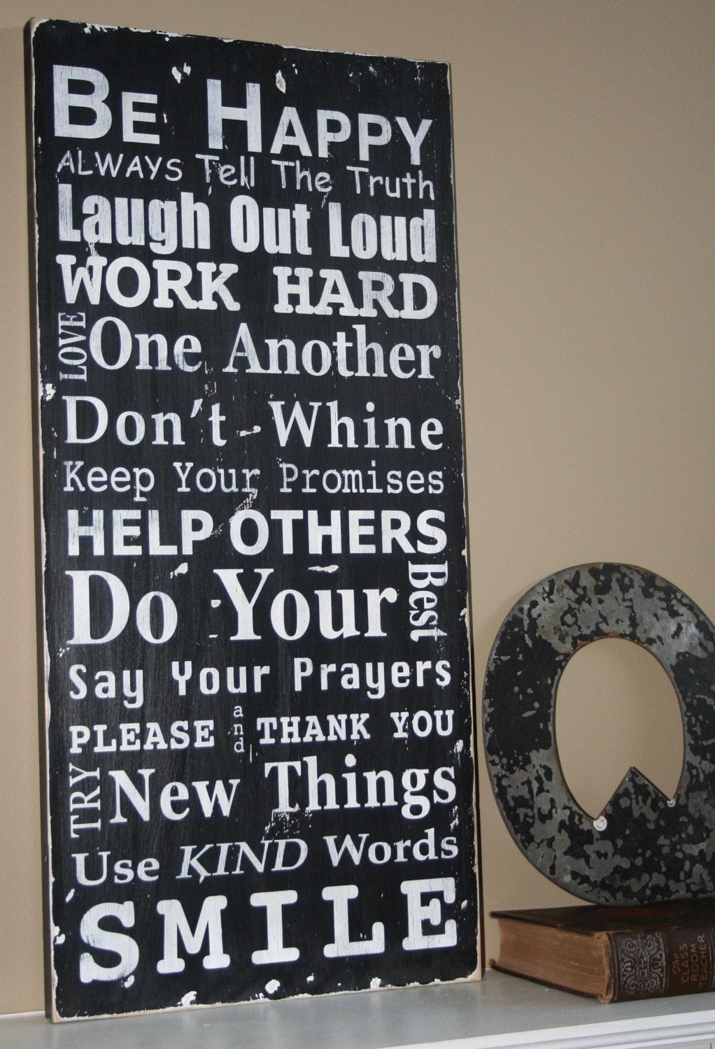 Family Rules Sign Version II - Typography Word Art