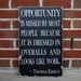 Opportunity - a Thomas Edison Quote - Distressed Sign in Black with White Vintage Style
