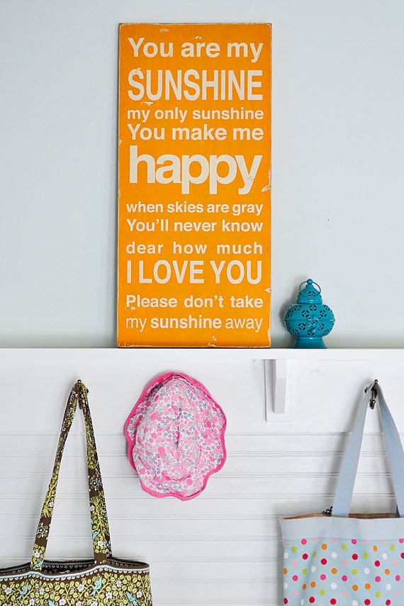 You Are My Sunshine Sign Typography Word Art in Golden Yellow