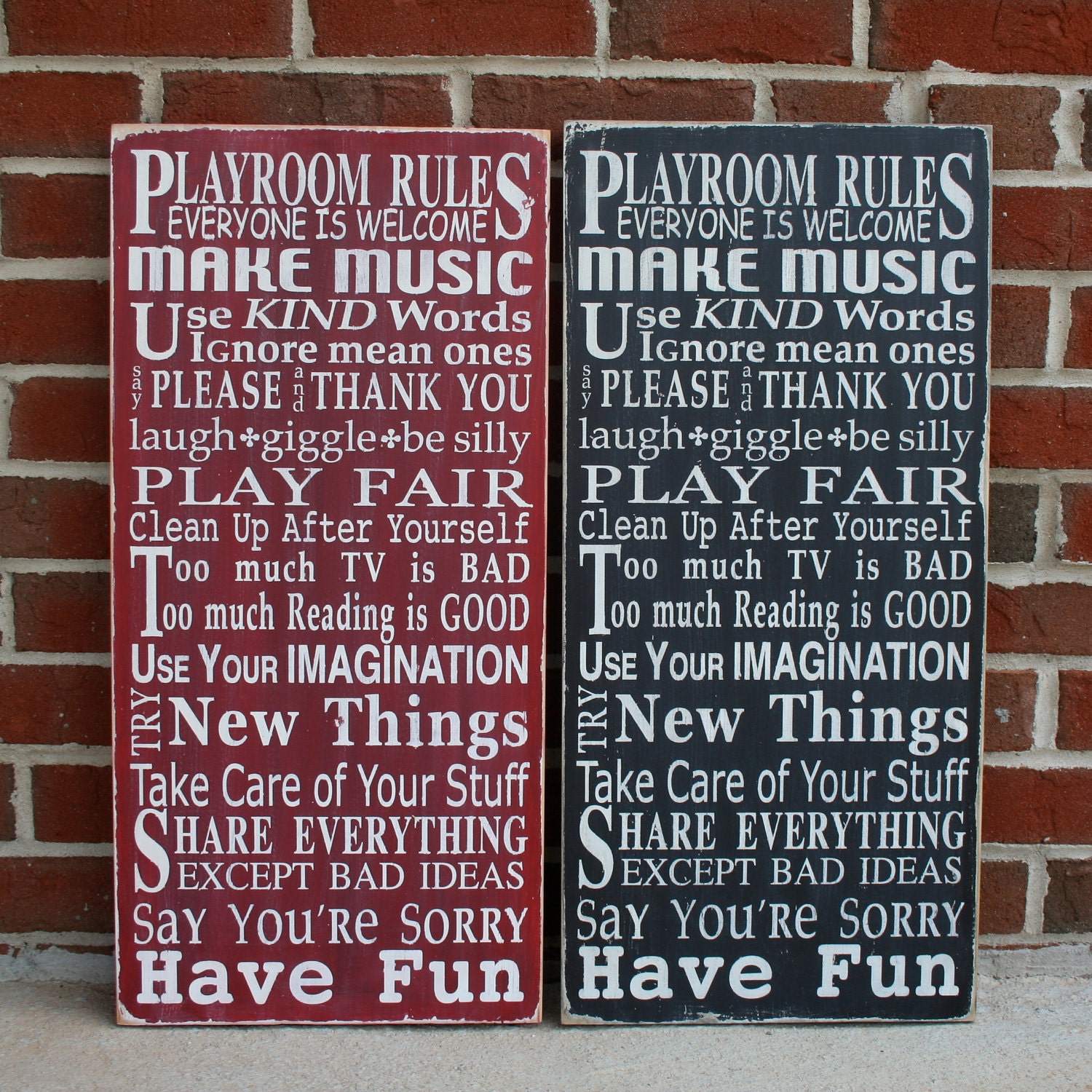 Playroom Rules Sign - Typography Word Art