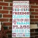 4th of July Typography Word Art Distressed Sign in Weather Worn White