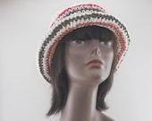 Womens Spring Summer Hats  Collection OOAK Striped Cloche With Open Crown