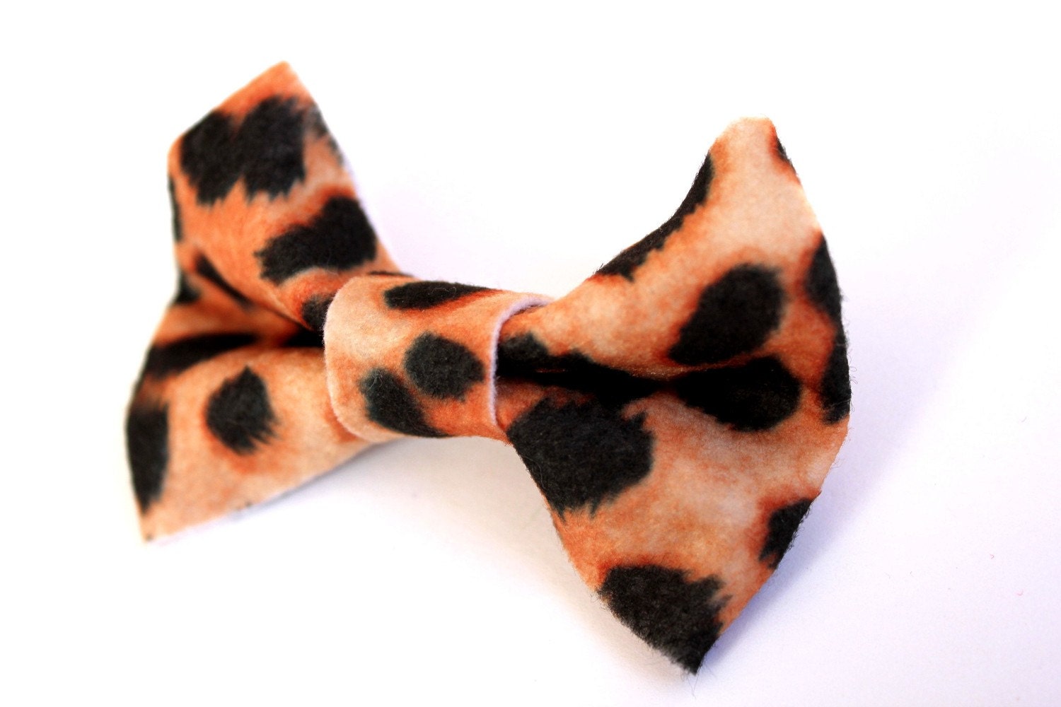 Leopard Print Felt Fabric Bow Barrette Hair Clip