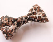 Leopard Print Bow Barrette Hair Clip